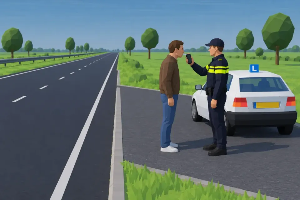The police check whether drivers have been drinking. Alcohol makes you slower and you judge distances worse.