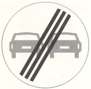 Sign F2 with diagonal lines