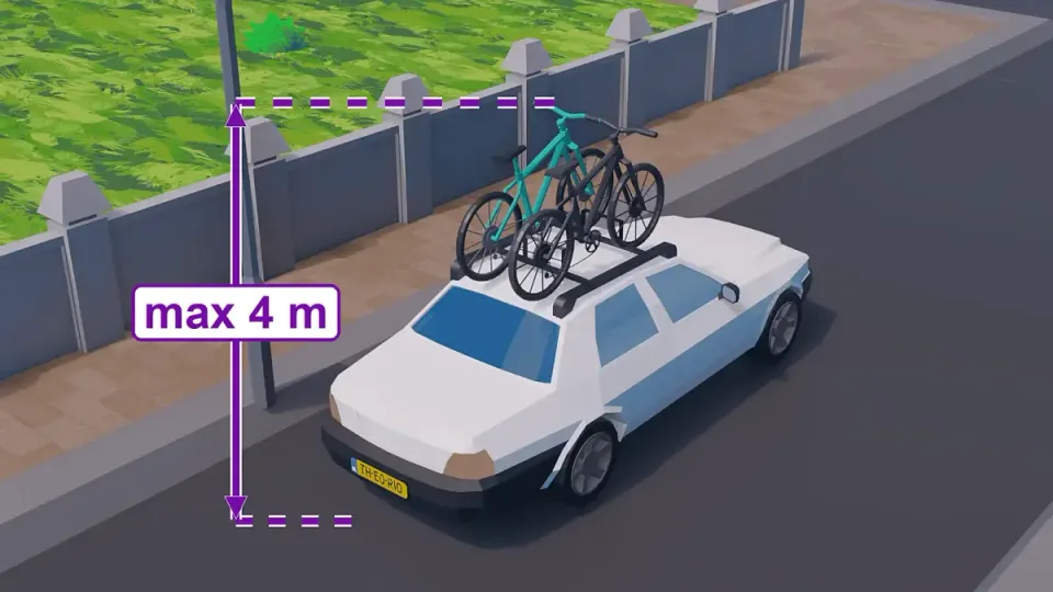 Auto met daklading: samen maximaal 4 m hoog