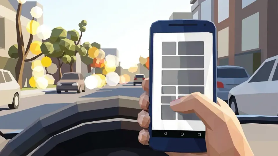 Holding a phone while driving is prohibited. Even a hands-free conversation can impair attention and reactions.