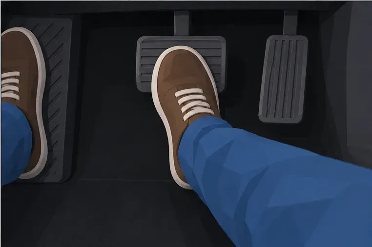 When danger develops you operate the brake yourself. Emergency braking is an additional safeguard.