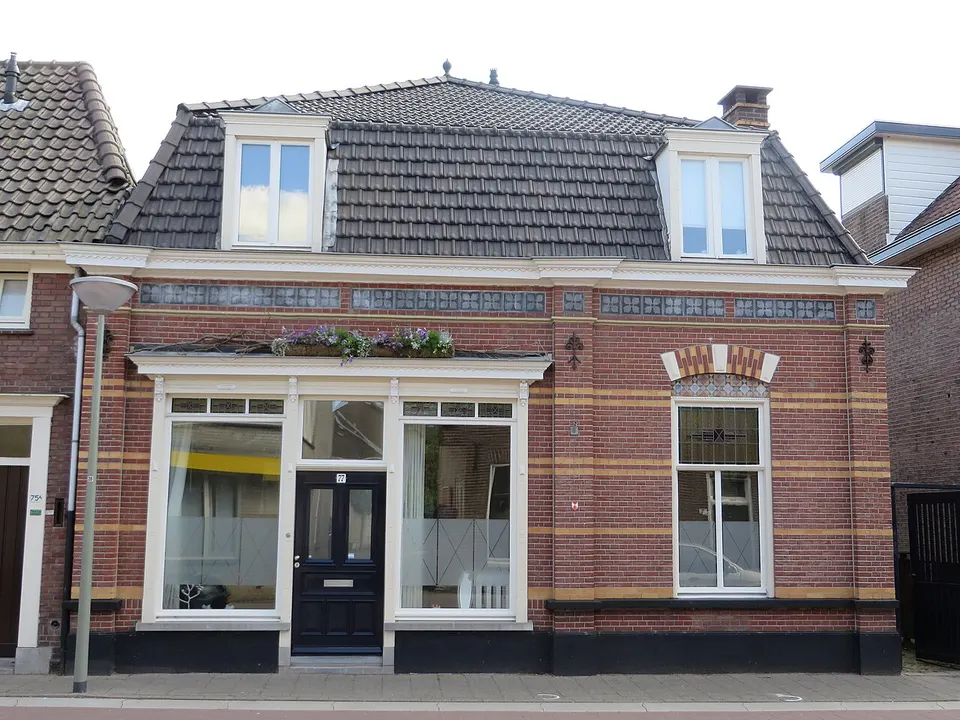 Oudere gebouwen langs de straat — omgeving van Boxtel