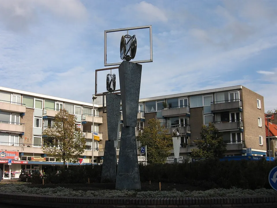 Square with buildings — area around Bussum