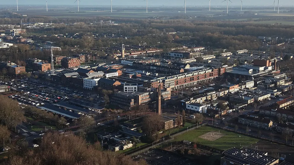 Town centre seen from above — area around Dronten