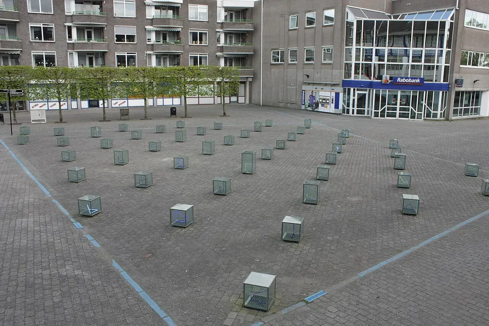 Square with buildings — area around Leerdam