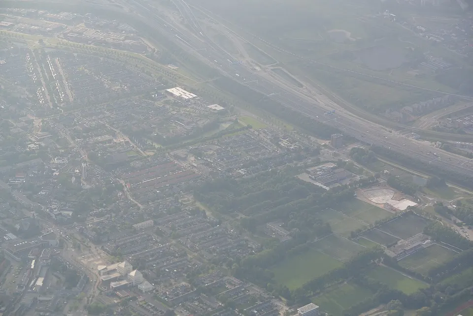 Woonwijken van bovenaf — omgeving van Barendrecht
