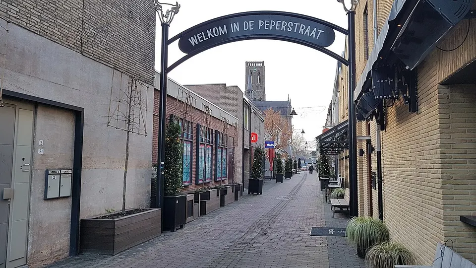Older buildings along a street — area around Oss