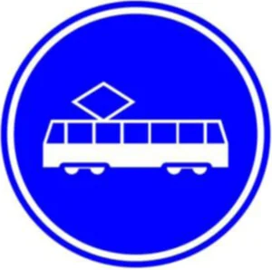 Rijbaan of -strook uitsluitend ten behoeve van trams