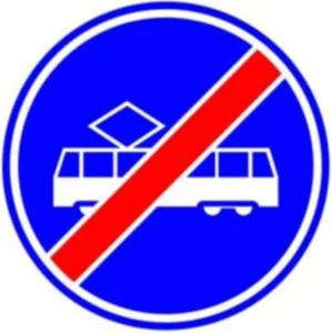 Einde trambaan of -strook