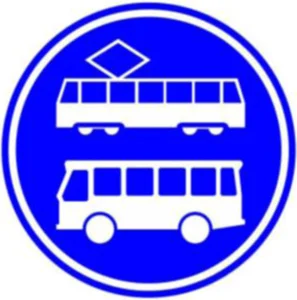 Rijbaan of -strook uitsluitend ten behoeve van lijnbussen en trams