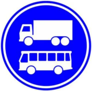 Rijbaan of -strook uitsluitend ten behoeve van vrachtauto's en lijnbussen