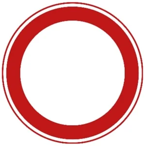 Gesloten in beide richtingen voor voertuigen, ruiters en geleiders van rij- of trekdieren of vee