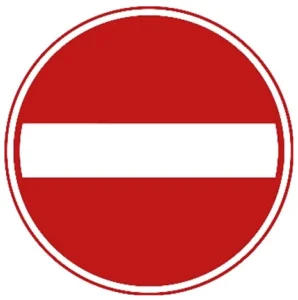 Eenrichtingsweg, in deze richting gesloten voor voertuigen, ruiters en geleiders van rij- of trekdieren of vee