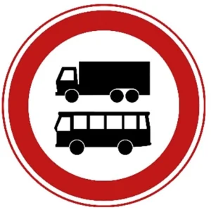 Gesloten voor autobussen en vrachtauto's