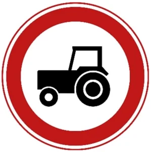 Gesloten voor landbouw- en bosbouwtrekkers, motorrijtuigen met beperkte snelheid en mobiele machines