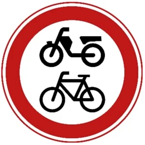 Gesloten voor fietsen, bromfietsen en gehandicaptenvoertuigen