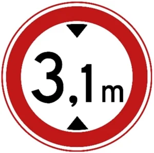 Gesloten voor voertuigen die, met inbegrip van de lading, hoger zijn dan op het bord is aangegeven