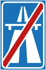 End of motorway
