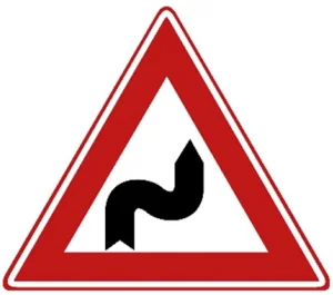 S-bocht(en), eerst naar rechts