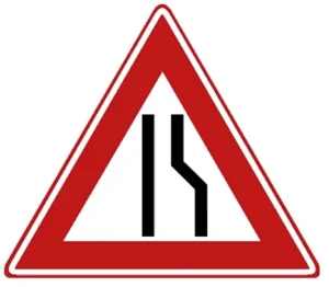 Rijbaanversmalling rechts