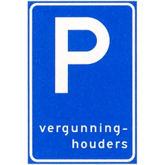 Bord E9: parkeergelegenheid alleen voor vergunninghouders