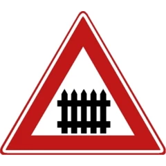 Bord J10: overweg met slagbomen