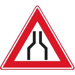 Bord J17: Wegversmalling