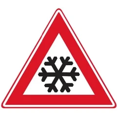 Bord J36: waarschuwing voor ijzel of sneeuw