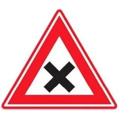 Bord J8: gevaarlijk kruispunt